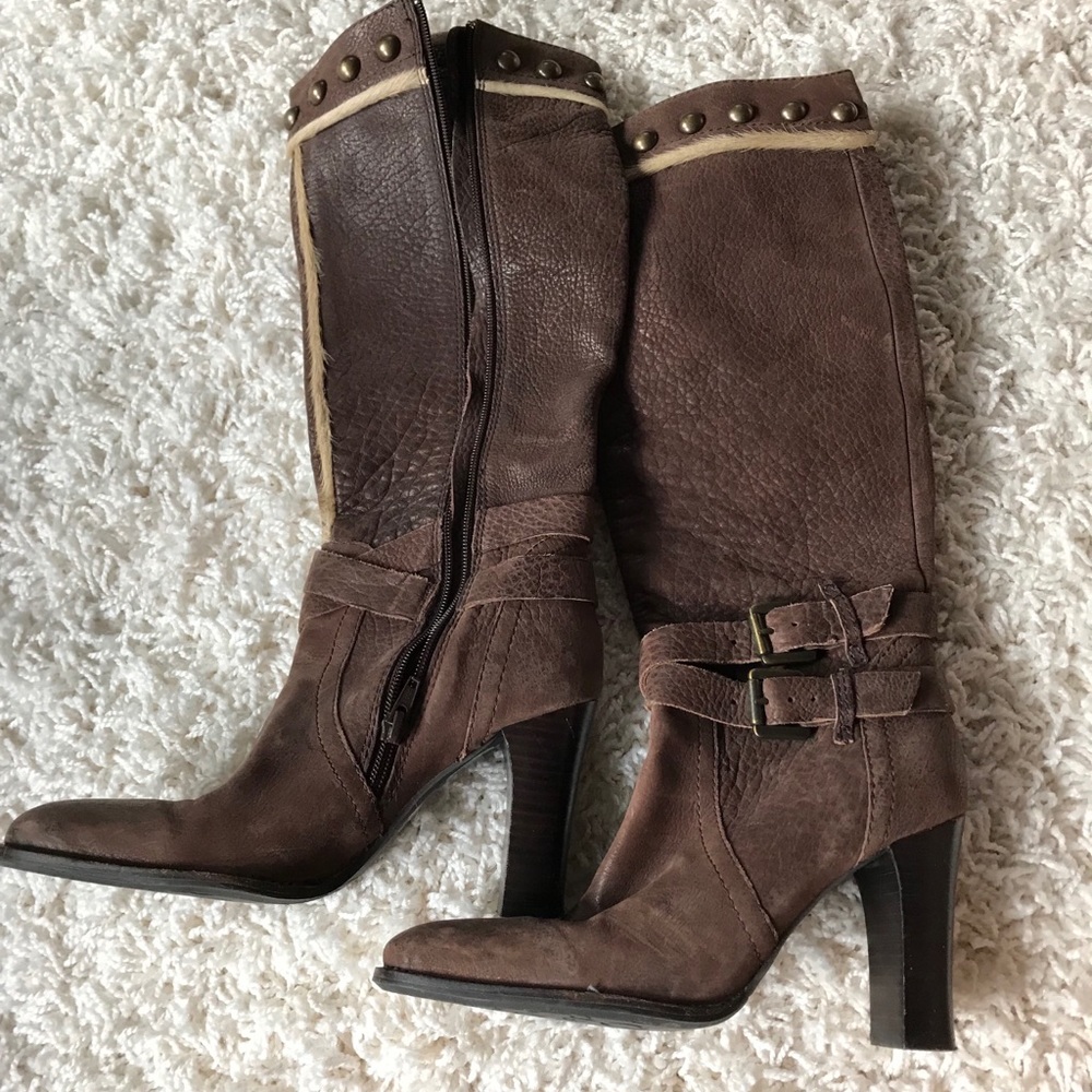 Apepazza | Studded Calf Hair Leather Boots